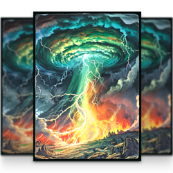 MTG Card Sleeves 105PCS | Vintage fantasy style | The Storm | Matte Finish - Image 1