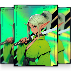MTG Card Sleeves 105PCS | Manga/Anime Style | Clan Steel Leaf | Foil Finish - Image 1