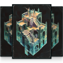 MTG Card Sleeves 105PCS | Vintage fantasy style| The Dungeon | Matte Finish - Image 1