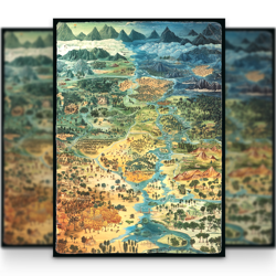 MTG Card Sleeves 105PCS | Vintage fantasy style | DND Map | Matte Finish - Image 1