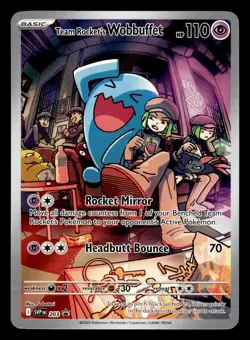 Team Rocket's Wobbuffet SVP 203 Illustration Rare Black Star Promo Pokemon Card - Image 1