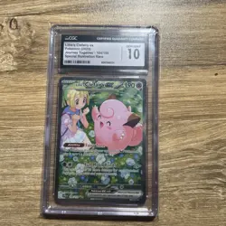 Pokemon CGC 10 Gem Mint Journey Together SIR Lillie's Clefairy EX 184/159 - Image 1