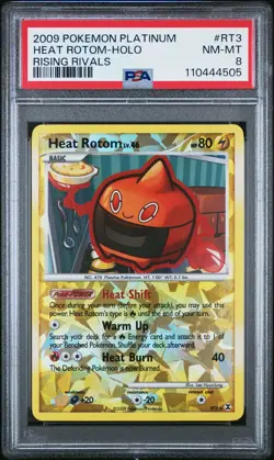 2009 POKEMON PLATINUM RISING RIVALS #RT3 HEAT ROTOM-HOLO PSA 8 - Image 1