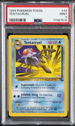 1999 POKEMON FOSSIL #44 TENTACRUEL PSA 9 - Image 1