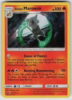 Alolan Marowak 12/111 Holo Rare Crimson Invasion Pokemon Holo LP - Image 1
