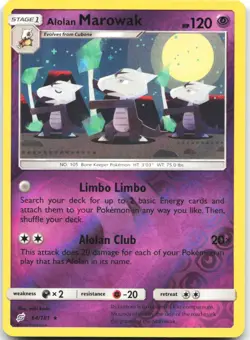 Alolan Marowak 64/181 Rare Team Up Pokemon Reverse Holo Lightly Played - Image 1