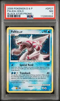 2008 POKEMON DIAMOND & PEARL BLACK STAR PROMO #DP27 PALKIA-HOLO PSA 7 - Image 1
