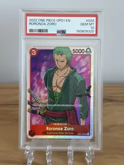PSA 10 ~ OP01 Romance Dawn #025 RORONOA ZORO OP01-025 SR One Piece Card Game TCG - Image 1