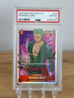 PSA 10 ~ OP01 Romance Dawn #025 RORONOA ZORO OP01-025 SR One Piece Card Game TCG - Image 3