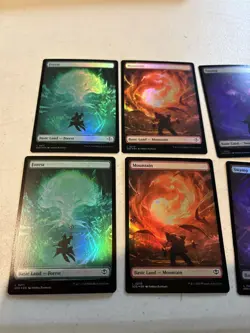 2 x mtg full art foil basic land set, 10 cards, Secrets of Strixhaven, unplayed - Image 2