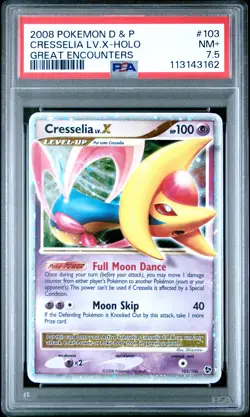 2008 POKEMON DIAMOND & PEARL GREAT ENCOUNTERS #103 CRESSELIA LV.X-HOLO PSA 7.5 - Image 1