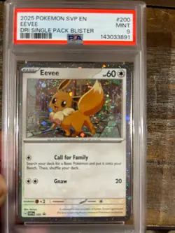 Pokemon 2025 SVP EN Destined Rivals Single Pack Blister Promo EEVEE #200 PSA 9 - Image 1