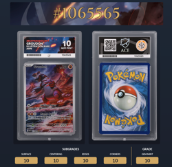 Pokemon TCG Groudon IR Paradox Rift 199/182 Ace 10 Perfect Subgrades - Image 1