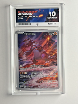 Pokemon TCG Groudon IR Paradox Rift 199/182 Ace 10 Perfect Subgrades - Image 2