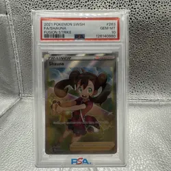 Pokemon Shauna 263/264 Swsh08 Fusion Strike Full Art Ultra Rare Holo PSA 10 2021 - Image 1