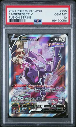 2021 POKEMON SWORD & SHIELD FUSION STRIKE #255 FULL ART/GENESECT V PSA 10 - Image 1