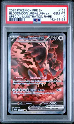 2025 POKEMON PRE EN-PRISMATIC EVOLUTIONS #168 BLOODMOON URSALUNA EX PSA 10 - Image 1