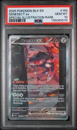2025 POKEMON BLK EN-BLACK BOLT SPECIAL ILLUSTRATION RARE #169 GENESECT EX PSA 10 - Image 1