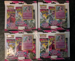 Pokemon TCG Fusion Strike 3 Pack Blisters (Espeon Lot of 4, 12 Packs) New Sealed - Image 1