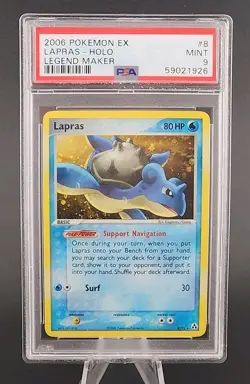 PSA 9 Mint 2006 Pokemon Lapras EX Legend Maker Holo Rare #8 - Image 1