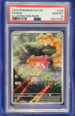 Pawmi 226 PSA 10 GEM MT Paldean Fates Pokemon 2024 - Image 1