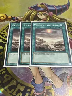 Yugioh! 3X NM Demise of The Land OP14-EN019 (Common) Unlimited Ed. - Image 1