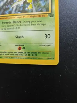 Pokemon TCG Scyther Jungle Non Holo Rare Card 26/64 - Image 3