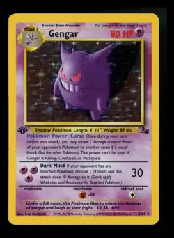 1st Edition Gengar 5/62 Fossil 1999 Holo Rare WOTC Pokemon Card TCG - Image 1