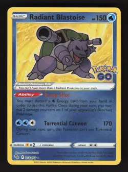 Radiant Blastoise 018/078 Pokemon Go Holo Card - Image 1