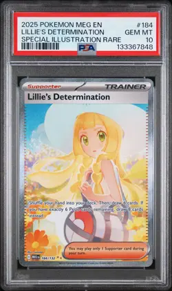 2025 POKEMON MEG EN-MEGA EVOLUTION #184 LILLIE'S DETERMINATION PSA 10 - Image 1