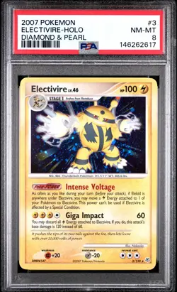 2007 POKEMON DIAMOND & PEARL #3 ELECTIVIRE-HOLO PSA 8 - Image 1