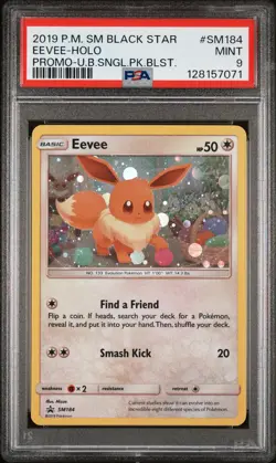 2019 POKEMON SM BLACK STAR PROMO #SM184 EEVEE-HOLO PSA 9 - Image 1