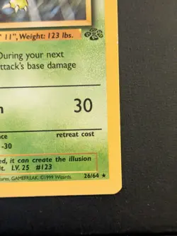 Pokemon Scyther 26/64 Jungle Rare WOTC 1999 Vintage Non-Holo - Image 4