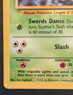 Pokemon Scyther 26/64 Jungle Rare WOTC 1999 Vintage Non-Holo - Image 5