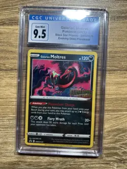 Pokemon TCG Galarian Moltres SWSH125 Prerelease Promo Holo Evolving Skies CGC 10 - Image 1