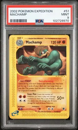 2002 Pokemon e-Series Expedition Base Set 51/165 Machamp PSA 9 - Image 1