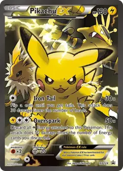 Pokemon Pikachu EX XY124 XY Holo (Black Star Promo) - NEAR MINT - Image 1