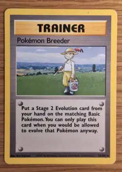 Pokemon TCG Pokemon Breeder 76/102 Base Set Trainer Regular Rare Excellent cond. - Image 1