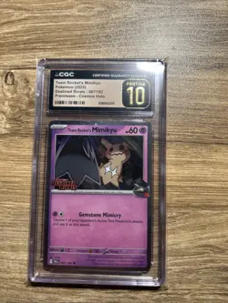 Pokemon Team Rocket's Mimikyu Destined Rivals 087/182 Prerelease CGC Pristine 10 - Image 1