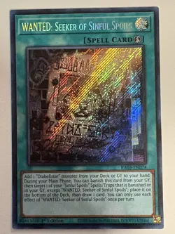 YUGIOH- WANTED: Seeker of Sinful Spoils - RA03-EN074 - Secret Rare - 1st Edition - Image 1
