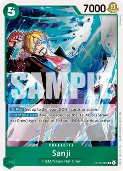 SANJI OP13-027 RARE CARRYING ON HIS WILL ONE PIECE NM - Image 1