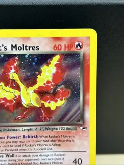Pokemon TCG Rocket’s Moltres Holo Rare Card 12/132 Gym Heroes Unlimited - Image 3