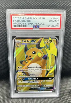 Pokemon Card Raichu GX SM90 (Shining Legends) Full Art Promo PSA 10 Gem Mint - Image 1