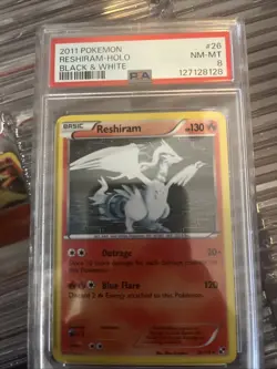 Pokemon 2011 Black & White Reshiram Card 26/114 Reverse Holo Psa 8 - Image 1