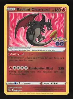 Radiant Charizard 011/078 Pokemon Go Holo Pokemon Card - Image 1