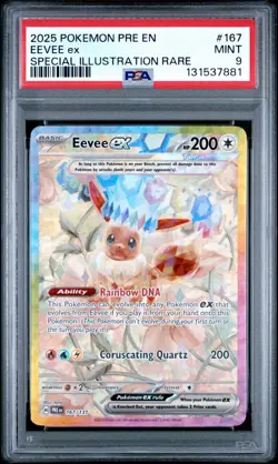 EEVEE EX 167/131 PSA 9 PRISMATIC EVOLUTIONS SIR HOLO POKEMON CARD ENGLISH - Image 1