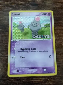 Pokemon Spoink 76/107 EX Deoxys Reverse Stamped NM - Image 1