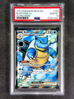 2023 Pokemon Scarlet & Violet MEW EN #184 Blastoise ex 184/165 Ultra Rare PSA 10 - Image 1