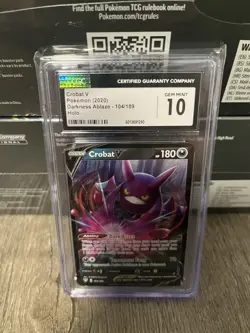 Pokemon TCG Shining Fates Crobat V Holo Ultra Rare Card 044/072 CGC 10 Gem Mint - Image 1