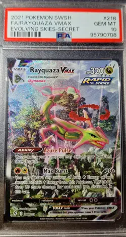 2021 Pokemon Swsh FA/Rayquaza Vmax Evolving Skies-Secret PSA 10 - Image 1